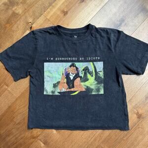 Disney Lion King Scar XS Oversized Cropped “I’m Surrounded By Idiots” T-Shirt